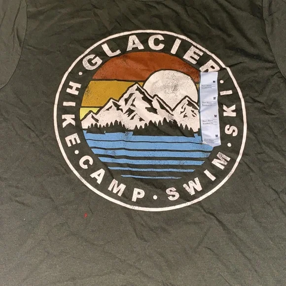 🎁GOODFELLOW & Co. Green Glacier Camp Graphic Short Sleeve Tee - Picture 3 of 3